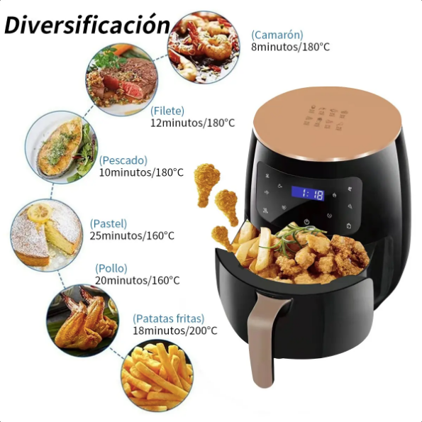 AirFryer Pro™ 6L – Cocción Rápida y Saludable – Resultados Crujientes con Menos Aceite