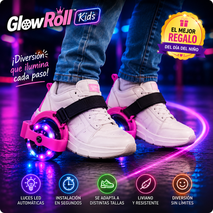 GlowRoll™ Kids – Patines LED Ajustables para Zapatillas - Haz que quiera salir a jugar otra vez