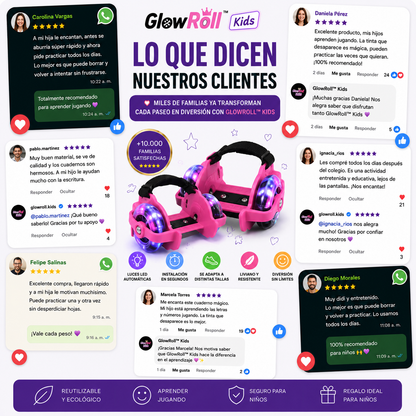 GlowRoll™ Kids – Patines LED Ajustables para Zapatillas - Haz que quiera salir a jugar otra vez
