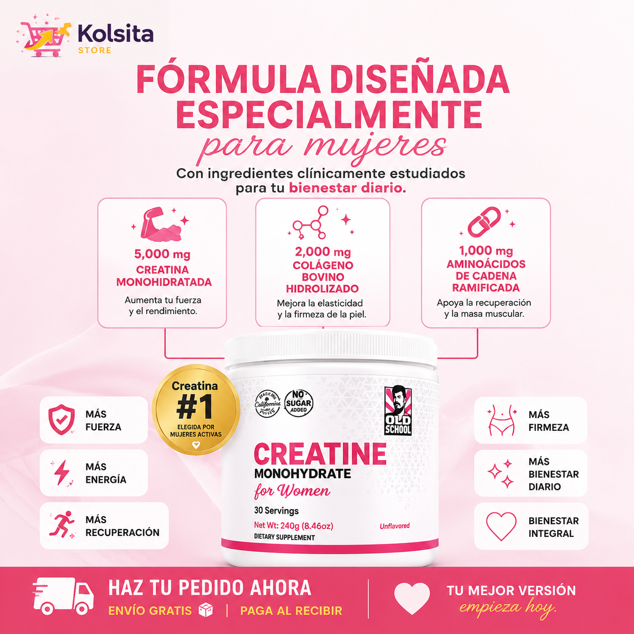 FemPower Creatine™ - Entrena con más energía y siente tu cuerpo más fuerte