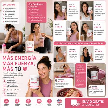 FemPower Creatine™ - Entrena con más energía y siente tu cuerpo más fuerte