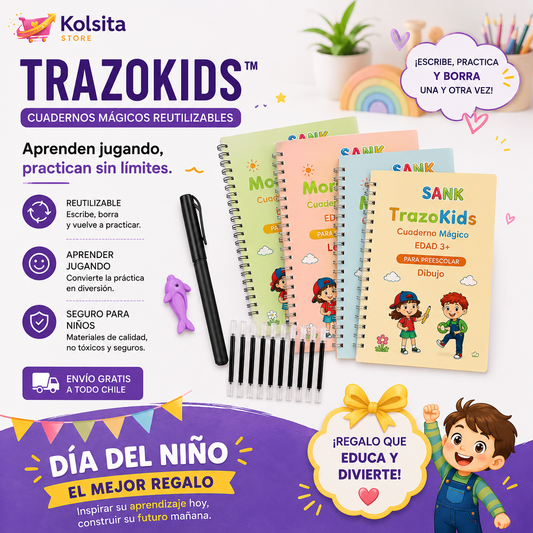TrazoKids™ – Kit Inteligente de Escritura Reutilizable 4 en 1