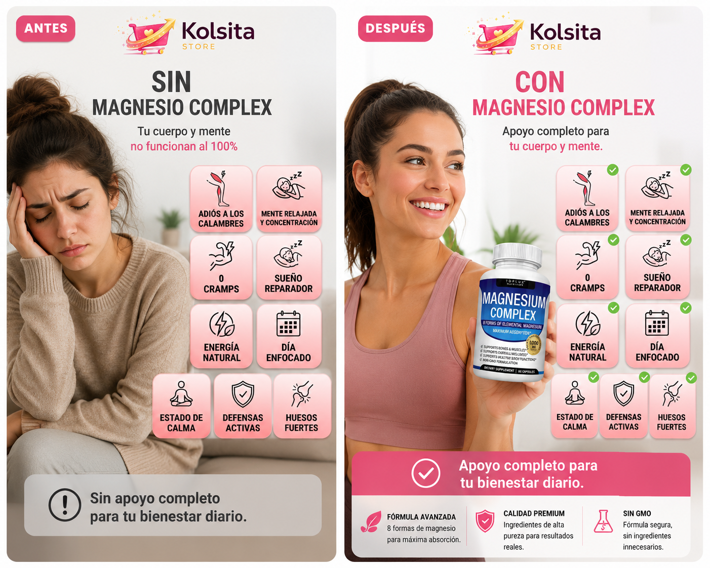 Magnesio Complex™ 1000mg - Descansa mejor, Vive con más energía.