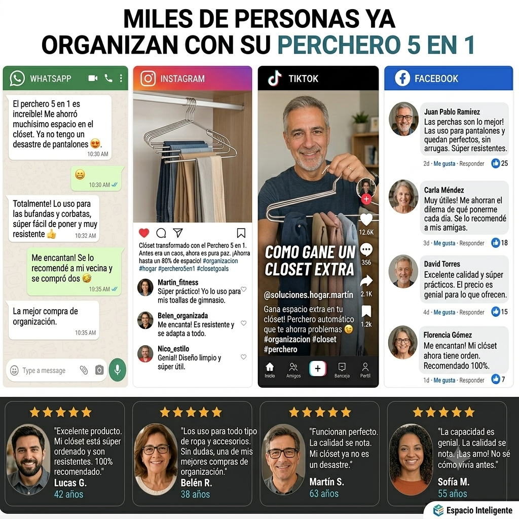 ClosetMax™ 5 en 1 - Convierte cualquier clóset en un espacio organizado.